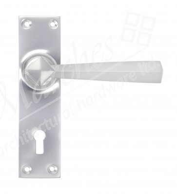 Straight Lever Lock Set - Satin Chrome