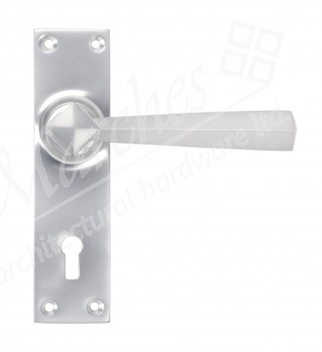 Straight Door Handle Set - Satin Chrome