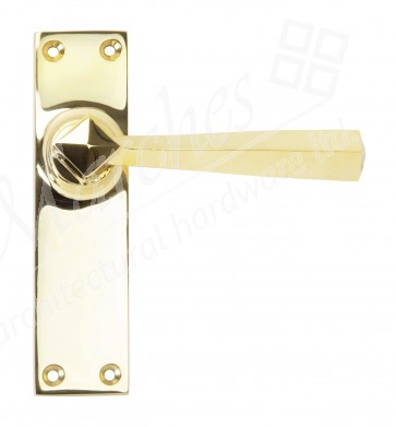 Straight Lever Latch Set - Polished Brass