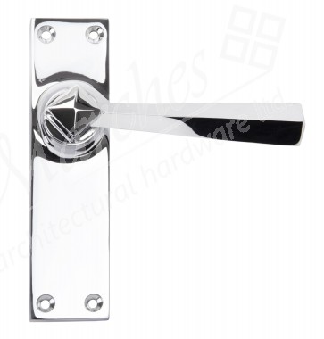 Straight Lever Latch Set - Polished Chrome