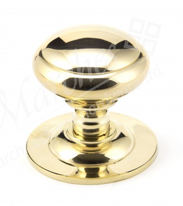 Centre Door Knob - Polished Brass