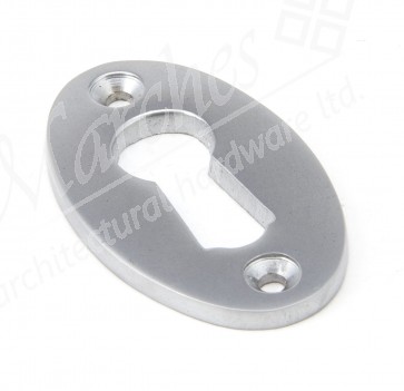 Period Oval Escutcheon - Satin Chrome