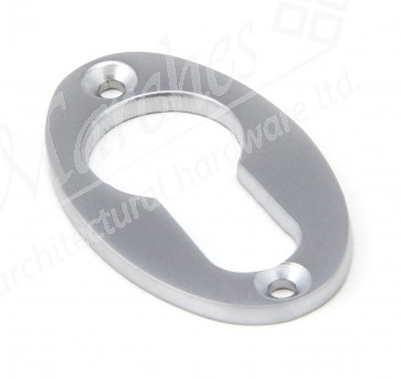 Period Oval Euro Escutcheon - Satin Chrome