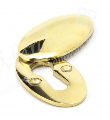 Period Oval Covered Escutcheon - Polished Brass