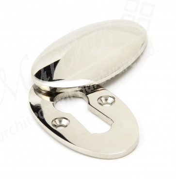 Period Oval Covered Escutcheon - Polished Nickel
