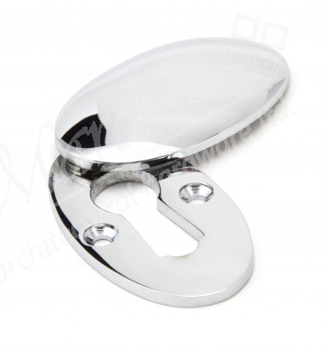 Period Oval Covered Escutcheon - Polished Chrome