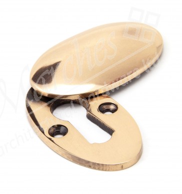 Period Oval Covered Escutcheon - Polished Bronze