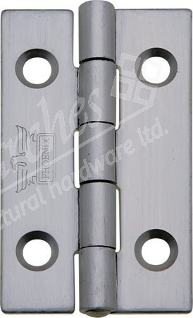 Stainless steel, plain knuckle butt hinge, 63 x 38 mm