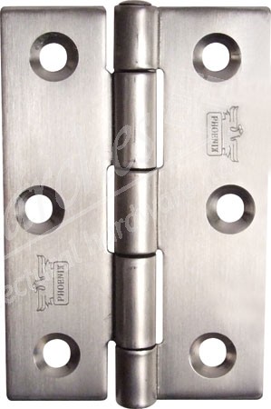 Stainless steel, plain knuckle butt hinge, 76 x 50 mm