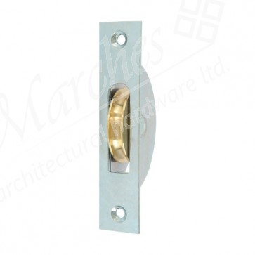 1 ¾” Brass Wheel Pulleys For Sash Cord - Steel