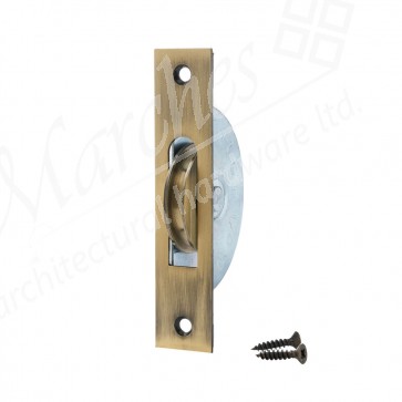 1¾" Ball Bearing Sash Pulley Square Ends - Antique Brass