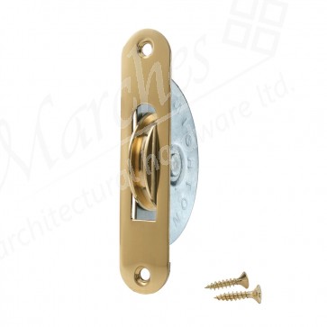 1¾" Ball Bearing Sash Pulley Round Ends - Brass
