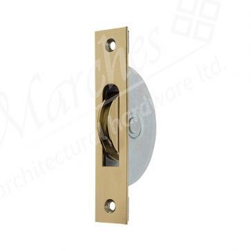 1¾" Ball Bearing Sash Pulley Square Ends - Brass