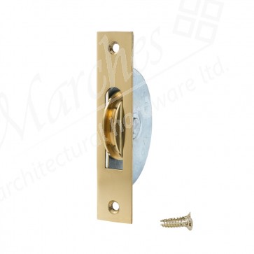 1¾" Ball Bearing Sash Pulley Square Ends - Brass