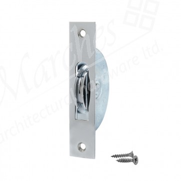 1¾" Ball Bearing Sash Pulley Square Ends - Polished Chrome