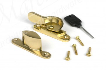 Narrow Locking Fitch Fastener - Polished Brass