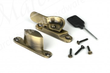 Narrow Locking Fitch Fastener - Antique Brass