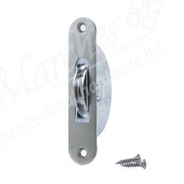 1¾" Ball Bearing Sash Pulley Round Ends - Satin Chrome