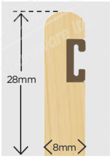 28mm x 8mm Timber Parting Bead + Carrier Primed 3m (Pack 10)