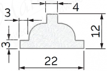 Exiwood Ovolo Georgian Bar 22mm x 12mm x 4mm x 3m White (Pack 10)