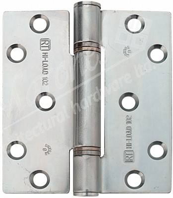 Steel hinge, 3 knuckle, fixed pin, 100 x 88 mm