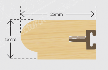 25mm x 15mm Timber Staff Bead and Carrier 3m - Primed (Pack 10)