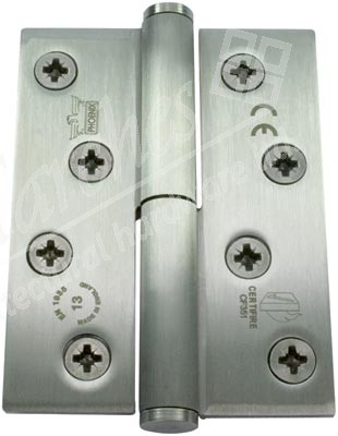 Stainless steel, concealed bearing, lift-off hinge, 102 x 76 mm, anti-clockwise closing