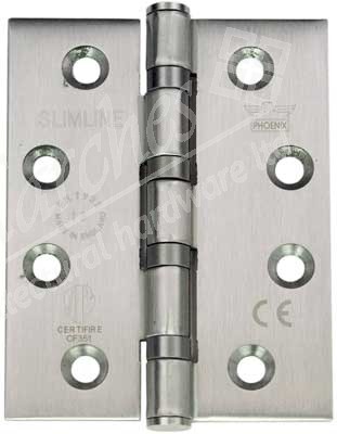 Slimline, stainless steel butt hinge, 102 x 76 mm, ANSI hole pattern