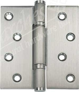 Stainless steel, fixed pin, 3 knuckle, shrouded bearing butt hinge, 102 x 89 mm