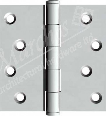 Stainless steel, dual bearing butt hinge, 102 x 102 mm