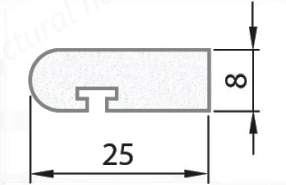 Exiwood T Slot Parting Bead 25mm x 8mm x 3m White (Pack 10)