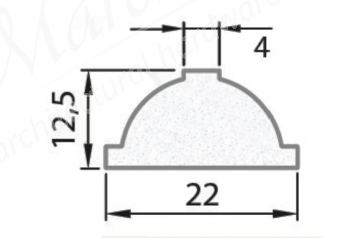 Exiwood Ovolo Georgian Bar 22mm x 12.5mm x 4mm x 3m White (Pack 10)