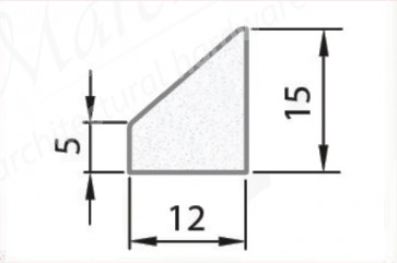 Exiwood Pinned Glazing Bead 15mm x 12mm x 5mm x 3m White (Each)