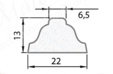 Exiwood Ovolo Georgian Bar 22mm x 13mm x 6.5mm x 3m White (Pack 10)