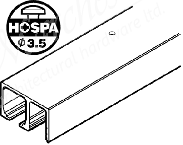 HAWA-Junior top track for fixed glass panel