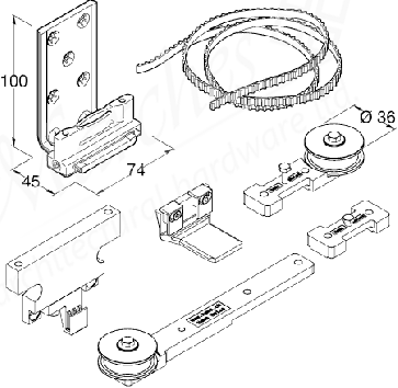 HAWA-Telescopic 80/2 Fit Set