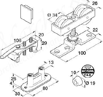 HAWA-Junior 80/M Fitting Set