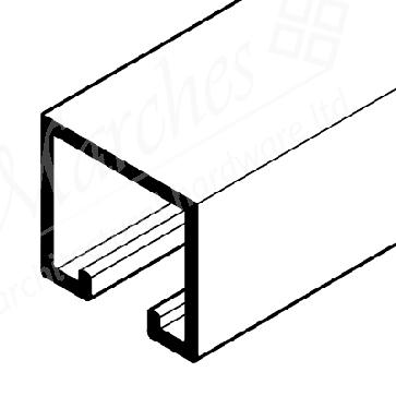 Single Top Track Silver Anod 2500mm