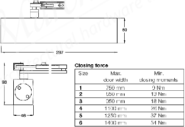 Door Closer Ts4000s Silver