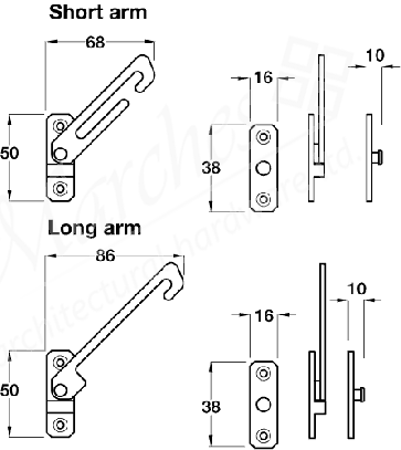 Conceald Restrictr Lh Long Arm - White