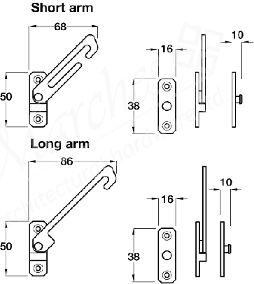 Conceal Restrictor Lh Long Arm - White