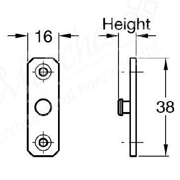 Stud Plate Height 9.5mm Ss