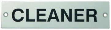 Cleaner Sign 140x35mm Sss
