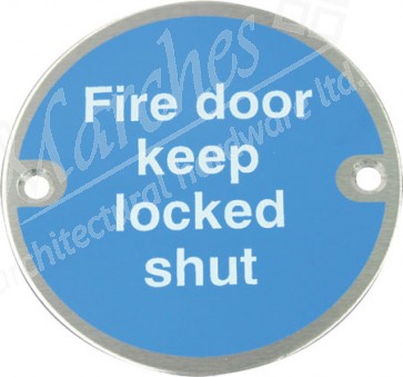 Fire door keep locked shut mandatory sign