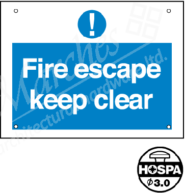 Fire Escape Sign Std 400x300mm