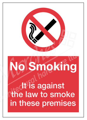 No Smoking: Against The Law Sign Vinyl