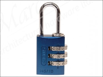 145/20 20mm Blue Combination Aluminium Padlock 46568