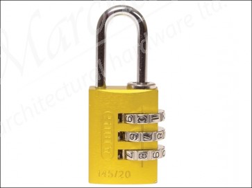 145/20 20mm Yellow Combination Aluminium Padlock 46572