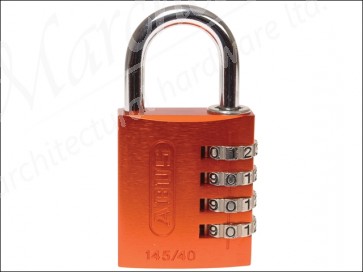 145/40 40mm Orange Combination Aluminium Padlock 49527
