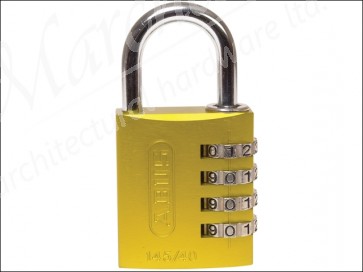 145/40 40mm Yellow Combination Aluminium Padlock 49535